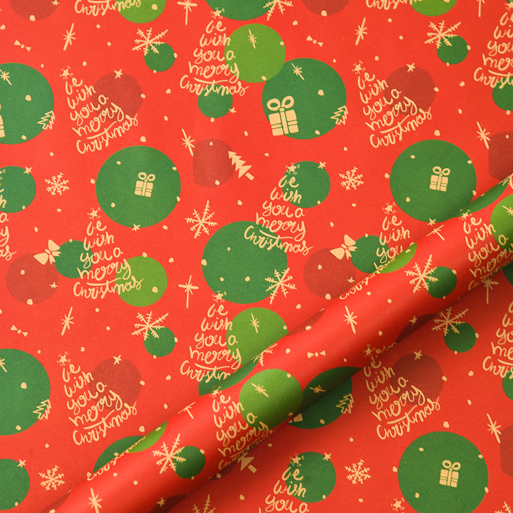 Amazon nuevo papel kraft retro caja de regalo de Navidad letras Papá Noel regalo papel de regalo al por mayor