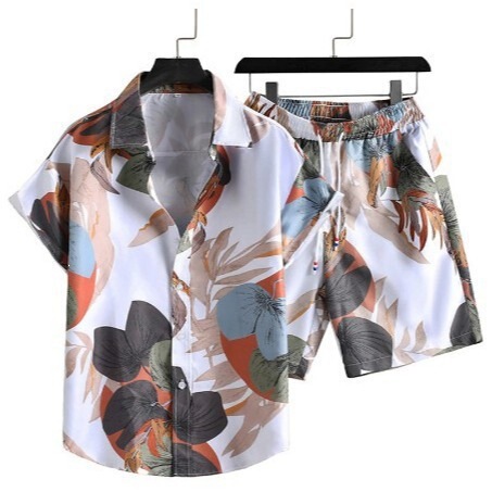 Factory Direct Sales Men's Cardigan Casual Suit 3D Digital Printed Short-Sleeved Shirt Hawaiian Suit Beach Suit Factory Direct Sales Men's Cardigan Casual Suit 3D Digital Printed Short-Sleeved Shirt Hawaiian Suit Beach Suit