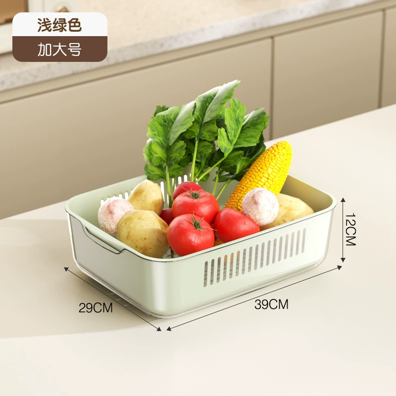 Double-layer drying rack, set, plastic basket, simple and elegant design