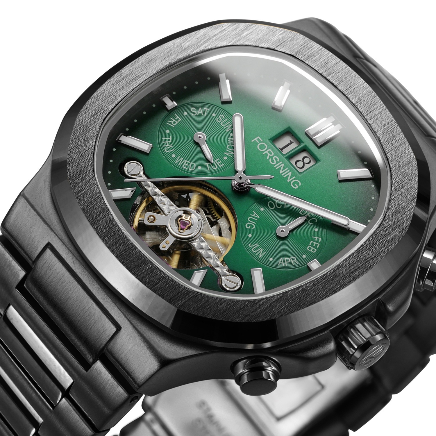 Forsining Automatic Men's Mechanical Watch Hollow Flywheel Design_voghion.com