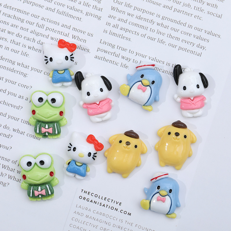 Caricatura Pacha Rana serie de accesorios de resina animal diy pegamento de crema caja de teléfono móvil joyas para el cabello parche pequeño