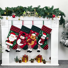 2024跨境亚马逊新款圣诞节挂件麋鹿圣诞袜子礼物袋圣诞袜圣诞礼品