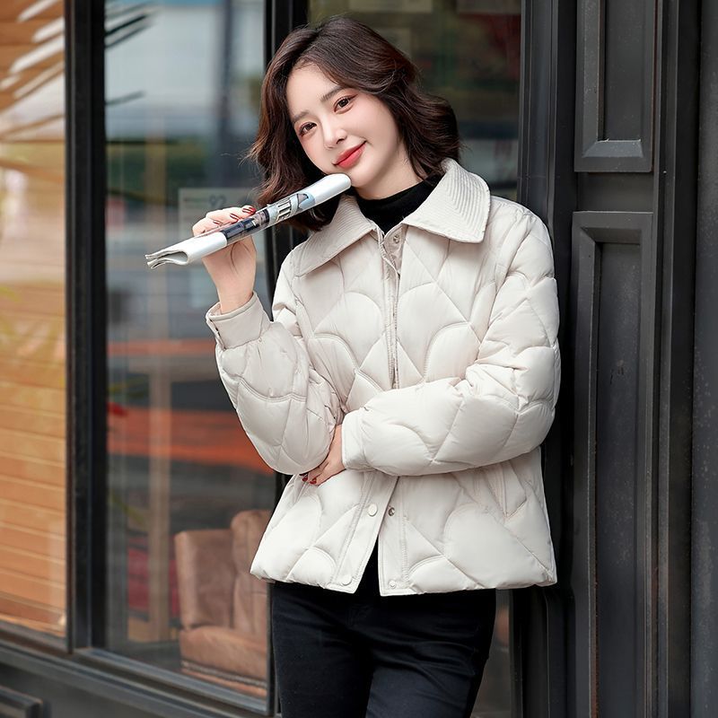 小香风短款羽绒棉服女冬季小个子宽松休闲轻薄2025年新款棉袄外套