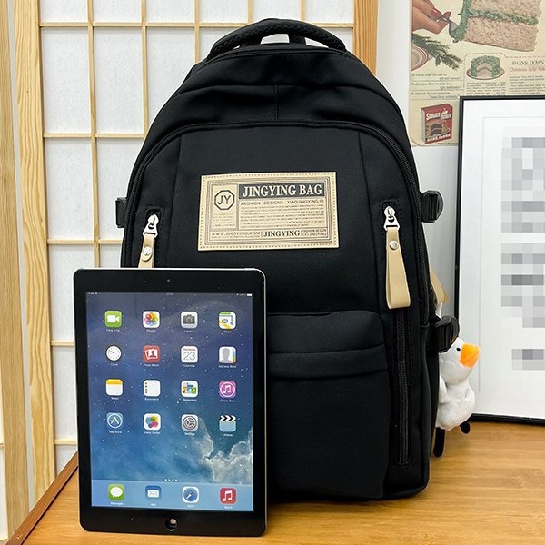 New cross-border fashion schoolbag for women, Korean version, large capacity, suitable for high school and primary school students, reduces load, can be printed with logo