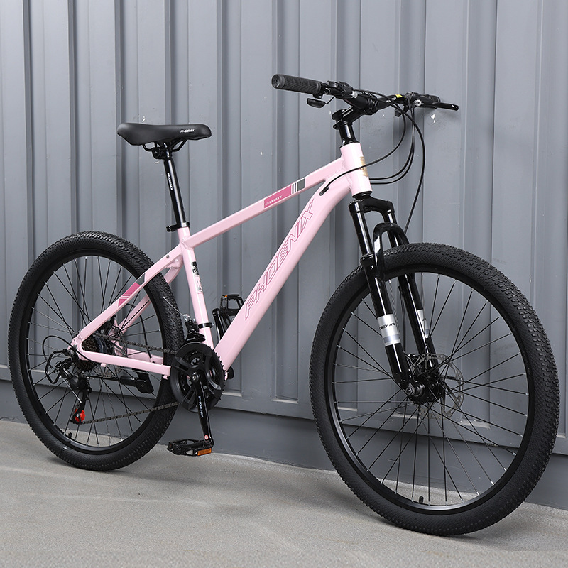 Aluminum Frame Spoke Wheel-Pink-24 Inch-24 Speed