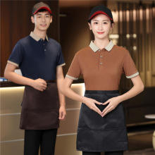 200克仿棉拼色翻领T恤衫短袖POLO衫定制品牌加盟店工作服印字LOGO