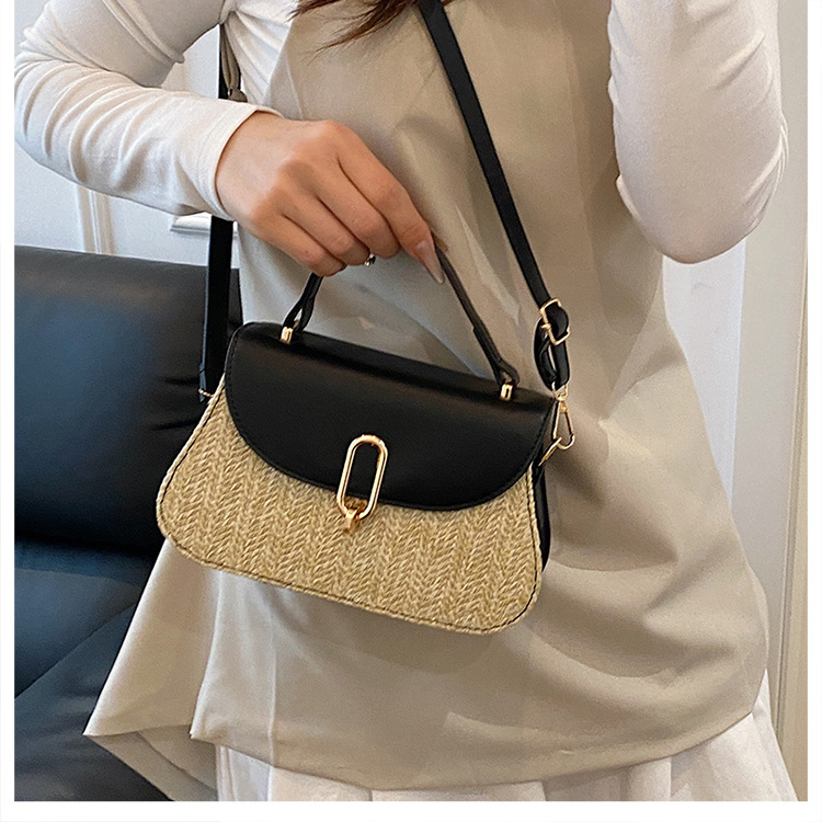 264g Weight Lock clasp Closure Type Single Shoulder Strap Strap Type Shoulder Bag Bags Type Casual Occasion Pu Leather Material Color Block Pattern All Seasons Season Women's Gender Streetwear Style Square Shape Women's Pu Leather Color Block Streetwear Square Lock Clasp Shoulder Bag 3