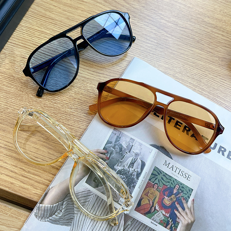 Australia's Popular Brand Ls Sunglasses Classic Pilot Large Frame Men's and Women's Versatile Sunglasses Tr90 Double Beam Frame