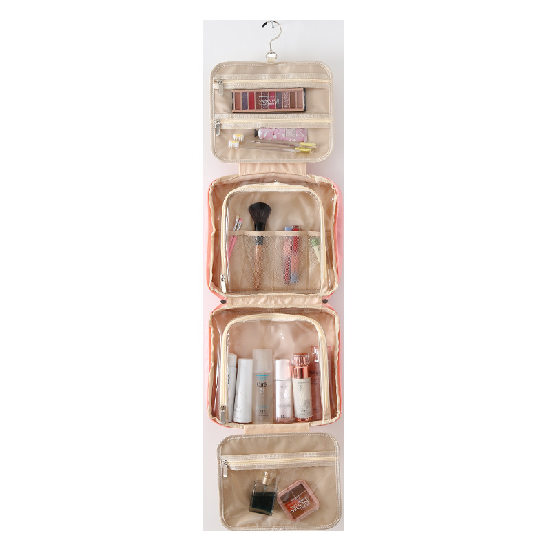 Bolsa de aseo grande colgante, organizador de maquillaje portátil de viaje