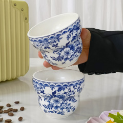 高颜值手握新中式青花胖胖杯复古精致小众咖啡杯家用办公室陶瓷杯