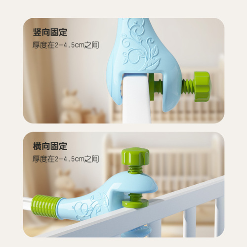 Crib bell toy 0-1 year old newborn baby music rotating bedside bell light music projection toy gift