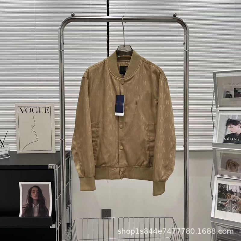 0541NY棒球服绣秋季新款撞色老花满印棒球服复古外套男女夹克代发|undefined
