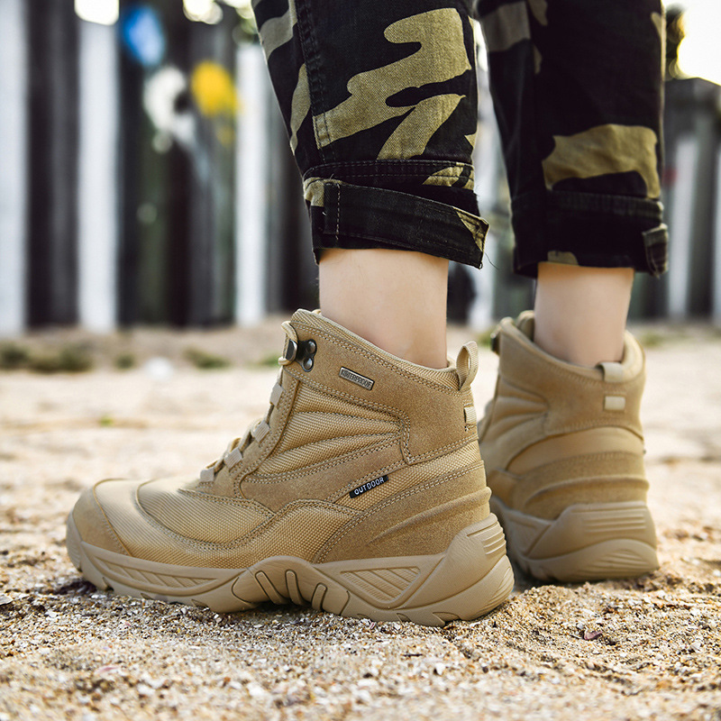 Botas al aire libre transfronterizas para hombres, botas de combate de gran tamaño, botas de herramientas de comercio exterior, botas de vuelo para hombres, botas tácticas para hombres, botas de desierto altas