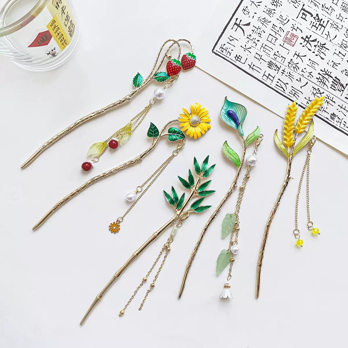 古风流苏簪子国风发钗后脑勺发饰女高级感盘发步摇头簪新中式发簪