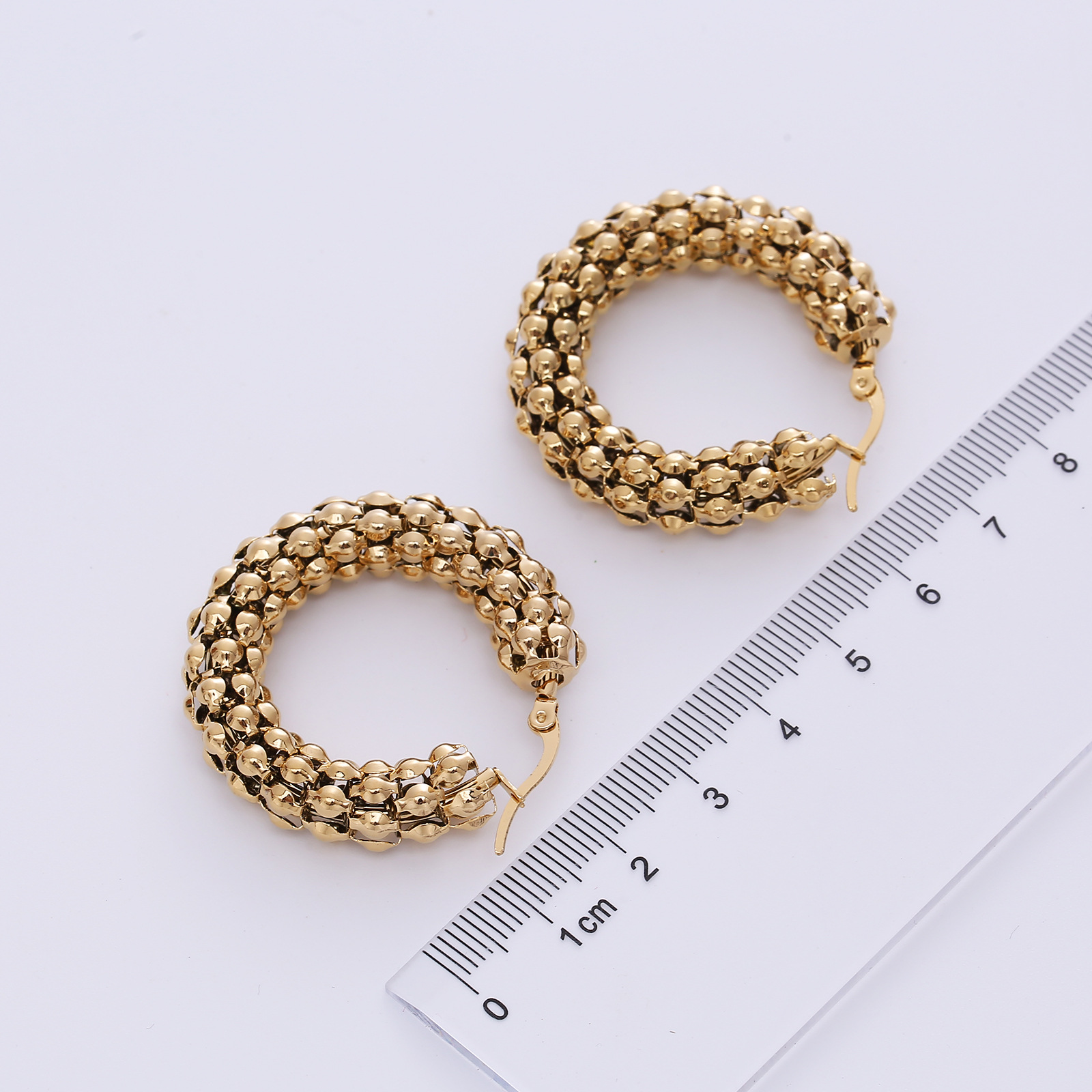 Retro C Shape Titanium Steel Earrings Plating Stainless Steel Earrings