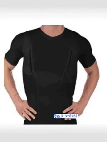 Cross-Border E-Commerce European and American Independent Site Ins Foreign Trade New Men's Slim-Fit Tactical High-Elastic Round-Neck T-Shirt