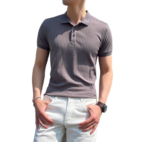 Business Ice Silk Men's Polo Shirt Short Sleeve Quick Dry High-end Summer New Arrival With Collar T-shirt Half Sleeve Dad's Summer Wear