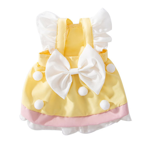 Spring and summer dog cute princess style cake big bow dress cat feet skirt pet dog clothes