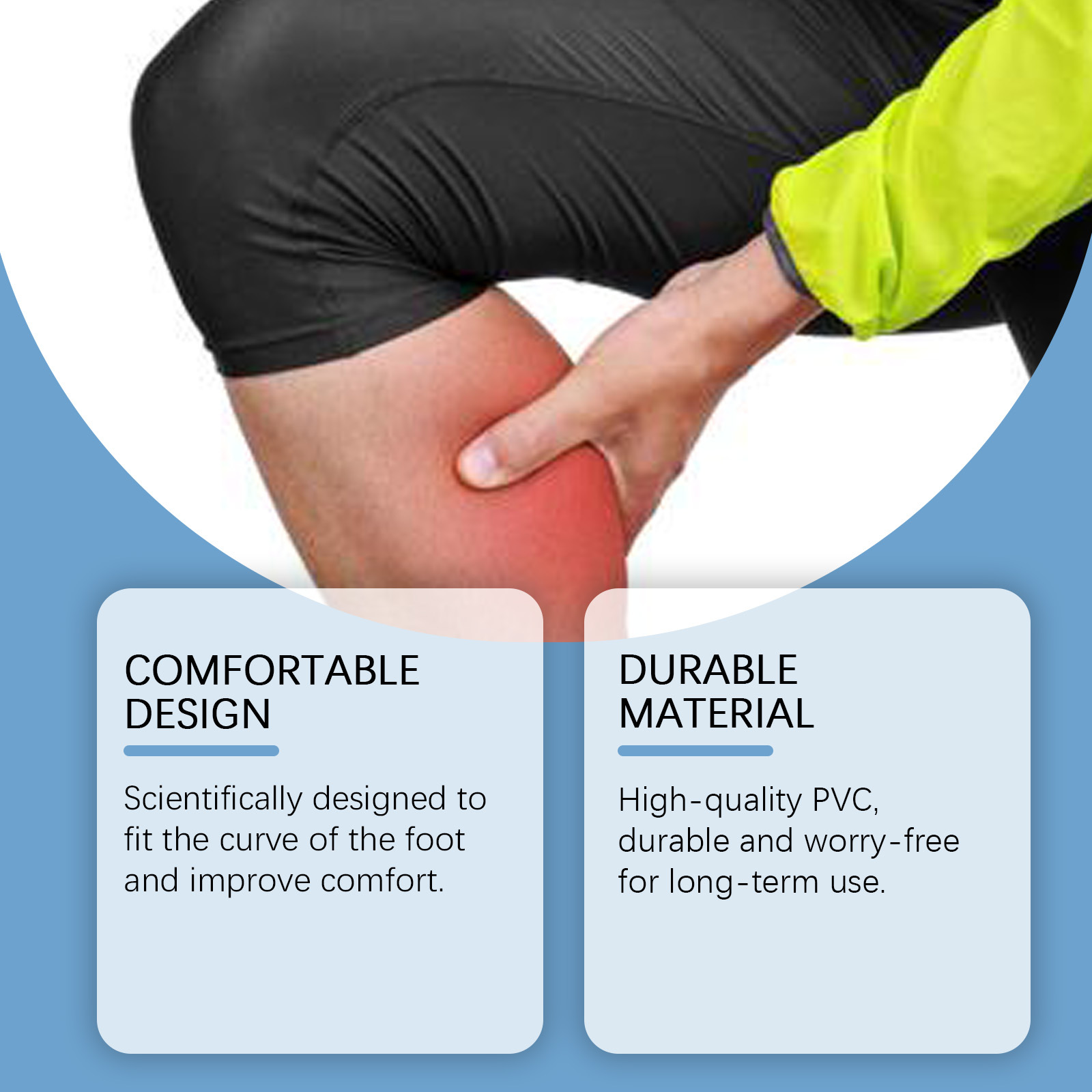 Fußakupressur-Einlegesohle, Fußpolster, langlebige, atmungsaktive Fußpflege-Massage-Einlegesohle_voghion.com