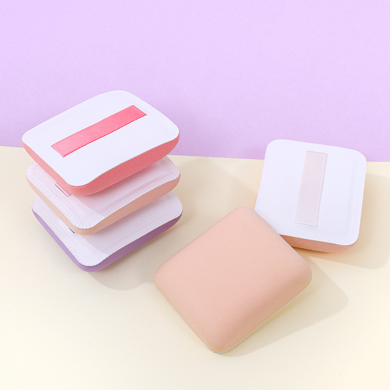 Puff de malvavisco cuadrado personalizado de fábrica, logotipo súper suave y grueso, color de impresión, maquillaje personalizado, herramienta de maquillaje de huevo