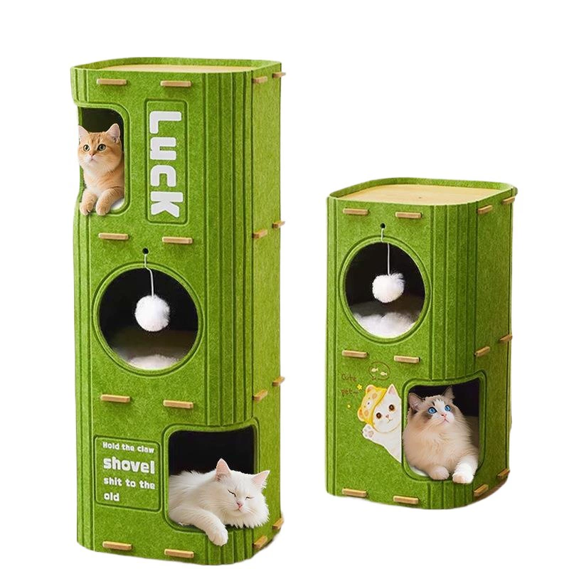 Многоярусное гнездо для кошек на все сезоны, кошачая лестница, кошачье дерево, цельное кошачье дерево с дырой, двойная полка для когтей в доме, закрытый домик для кошек