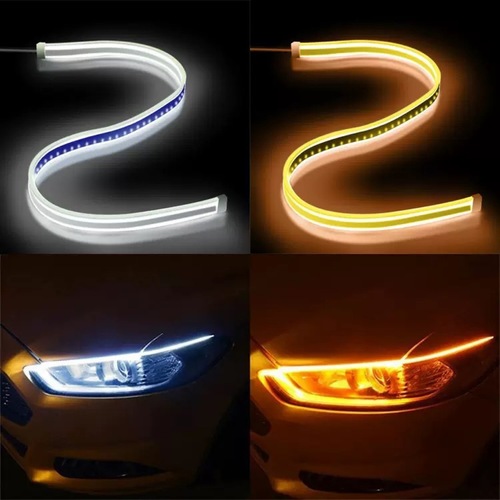 Original car LED daytime running light ultra-thin light guide bar light bar turn signal universal LED silicone light bar without disassembly