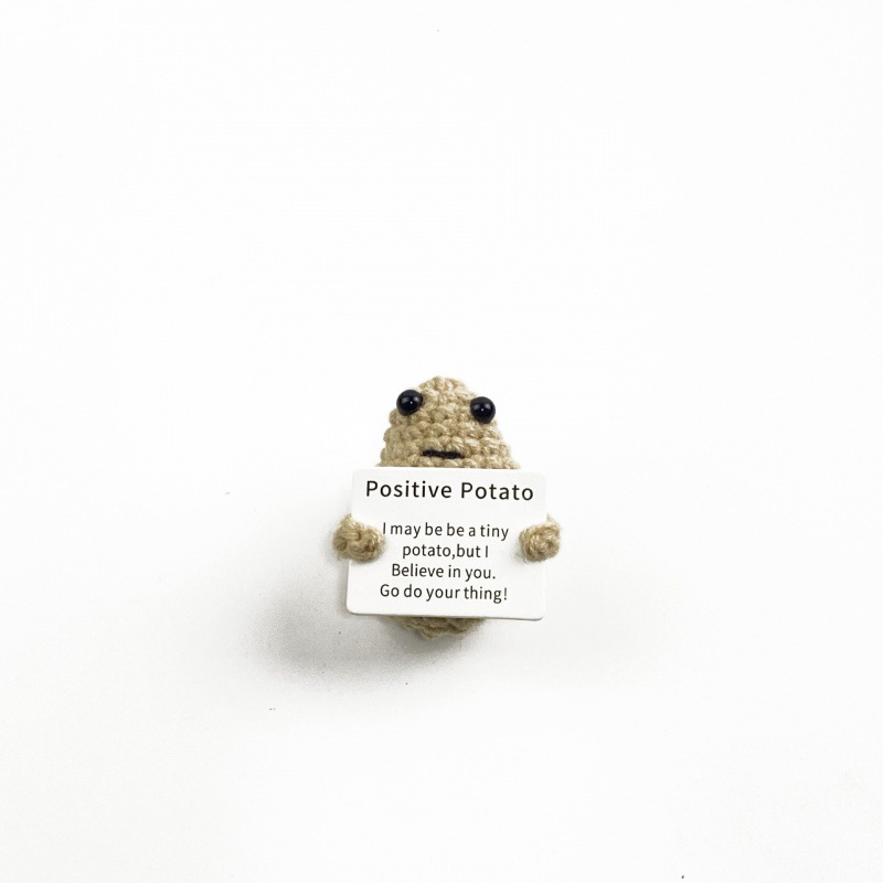 Amazon transfronterizo tejido a mano energía positiva Papa expresión bolsa emoción tarjeta vegetal muñeca coche decoración pequeña