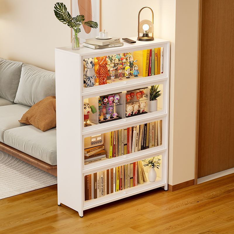 钢制书柜玻璃门家用防尘书架多层透明展示柜家居储物收纳柜陈列柜