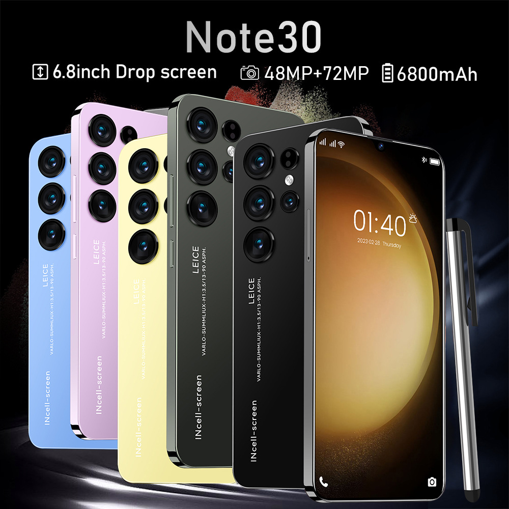 新款跨境手机Note30旗舰6.8寸1+16G智能安卓手机外贸一体机代发