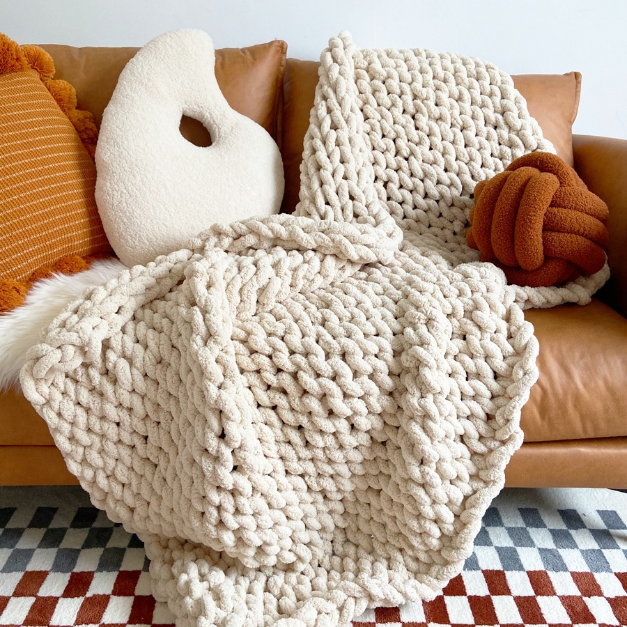 纯色休闲毯ins风粗毛线针织毯摩洛哥沙发盖毯床尾毛毯夏季空调aω