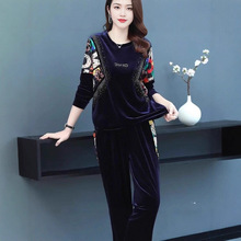 一件代发金丝绒运动服套装女2024新款洋气中老年女装秋冬妈妈装两