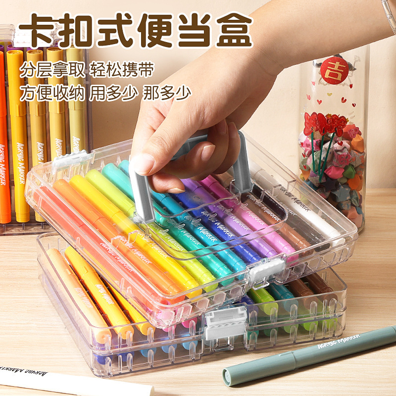 软头丙烯马克笔小学生专用不透色可叠色儿童彩笔可水洗彩色笔水彩|undefined