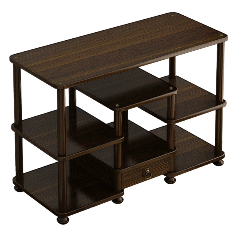 Настольный антикварный стеллаж из массива дерева в китайском стиле Чайная стойка Маленькая стойка для хранения украшений Чайная чашка Стойка для чайника