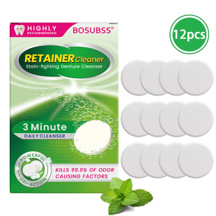 Cross-Border Wholesale Denture Cleaning Effervescent Tablets Individually Packaged Orthodontic Retainer Cleaning Tablets 12/30