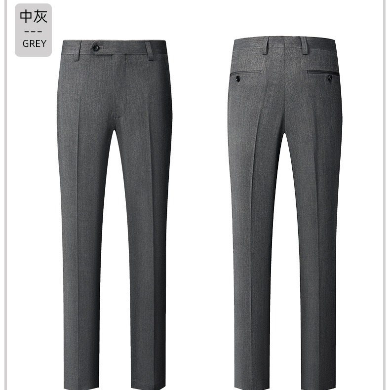 Ropa de negocios pantalones de traje de hombre pantalones de traje casual rectos para hombres pantalones de traje de negocios pantalones de primavera y verano para hombres sin planchar pantalones elásticos