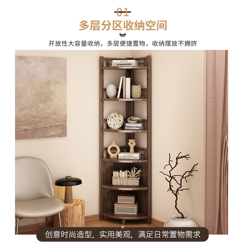 Estante de la esquina multi-capa triángulo estante de almacenamiento sala de estar piso pared lateral Gabinete de la cocina esquina trípode