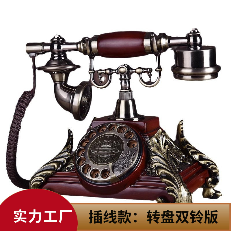 欧式复古电话机时尚创意老式仿古家用座机办公有线来显电话摆件