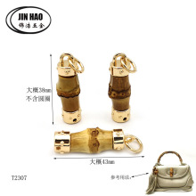 竹节流苏箱包五金吊饰 天然真竹节拉链头 编织布包包竹子合金拉牌