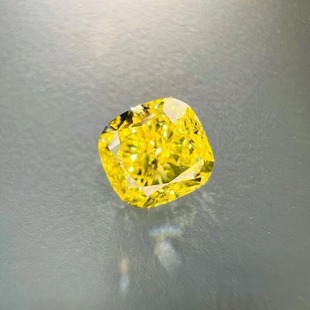GIA Naked Stone Colorful Yellow Diamond Cushion 1.0ct Naked Diamond Inlaid Ring Pendant Jewelry Clarity si1 Ladies Ring