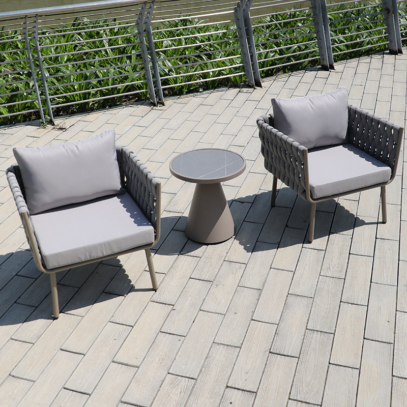 Sofá al aire libre Patio Terraza Jardín Ocio Asiento individual al aire libre Combinación Departamento de ventas Sala de muestras Sofá de ratán