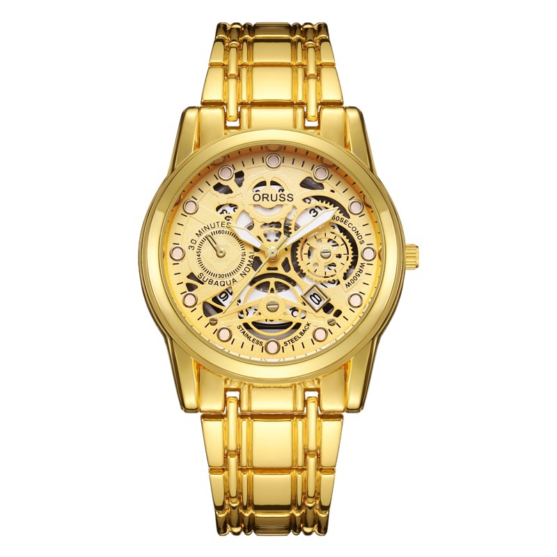 Reloj de comercio exterior generación reloj de cuarzo automático movimiento hueco reloj dominante regalos caja de regalo único calendario luminoso reloj impermeable