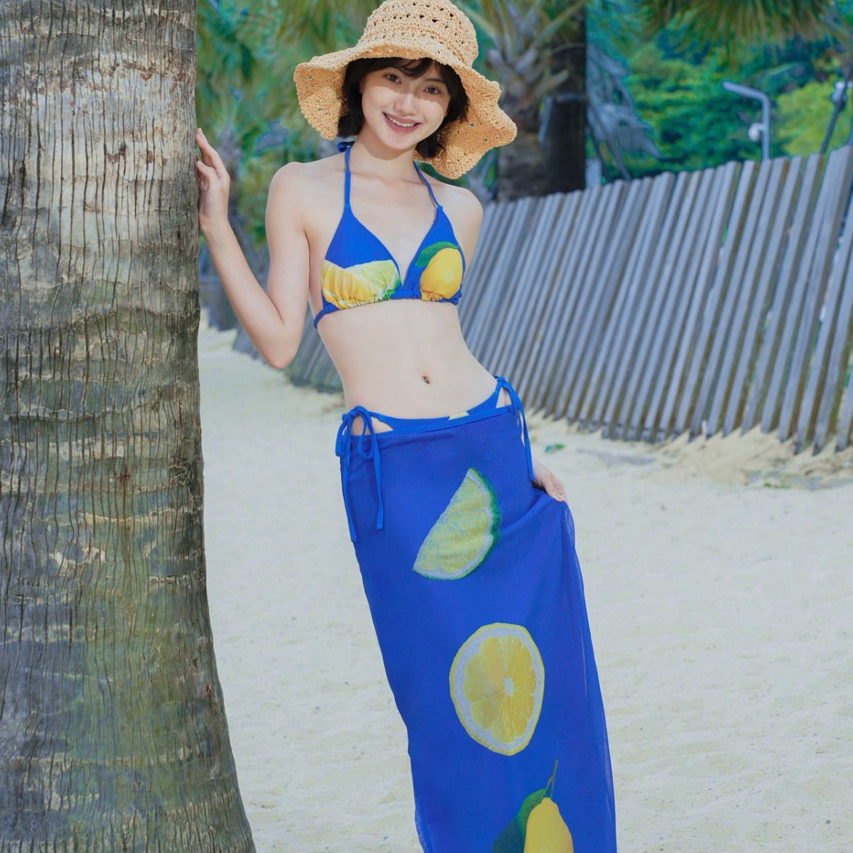 泳衣女分体性感纯欲比基尼三件套泳装韩国ins风小胸遮肉海边度假