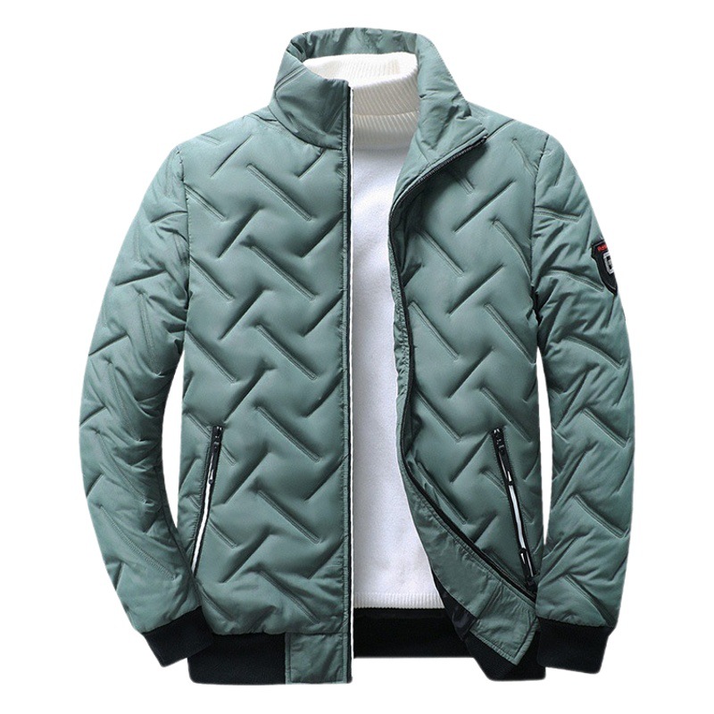 Abrigo acolchado de algodón de otoño e invierno transfronterizo para hombres 2023 abajo Abrigo acolchado de algodón collar de pie marca de moda abrigo ligero para hombres al por mayor