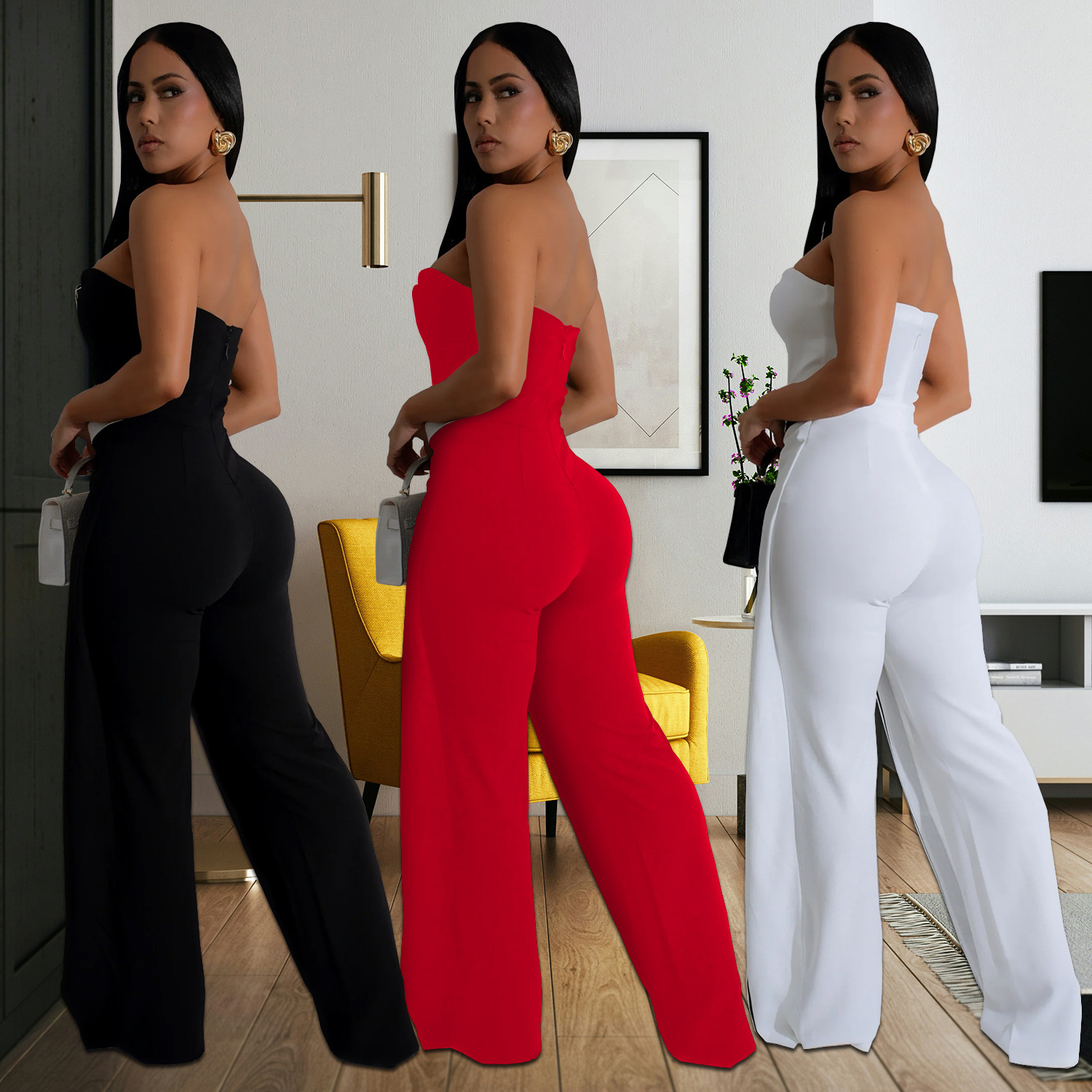 C7205 Aliexpress transfronterizo Amazon Europa y América de moda de mujer sexy bolsas de pecho brazo de botón de espalda pantalonés