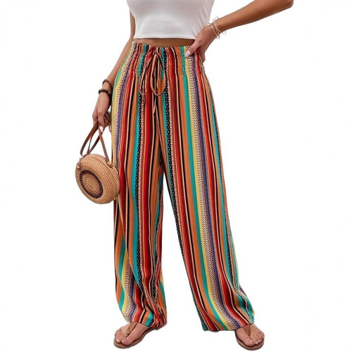 American and European Style 2025 Comfortable Casual Striped Women's Pants