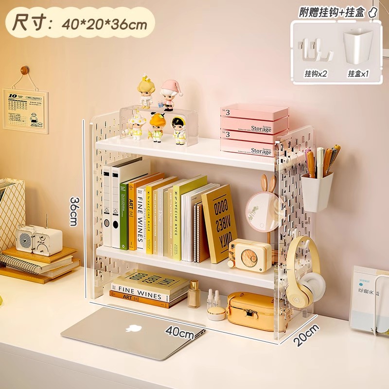 Estante de escritorio, gabinete de almacenamiento de cosméticos, escritorio para el hogar, tocador de estilo acrílico de múltiples capas, estante de exhibición