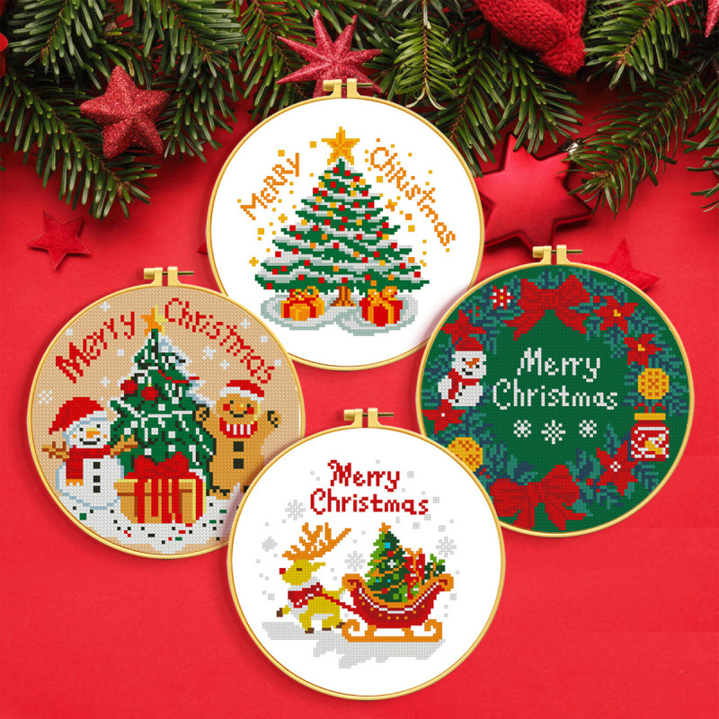 Mona Lisa Royal Crosspoint Navidad colección de un nuevo estilo moderno simple lindo bordado de hilo decorativo hecho a mano