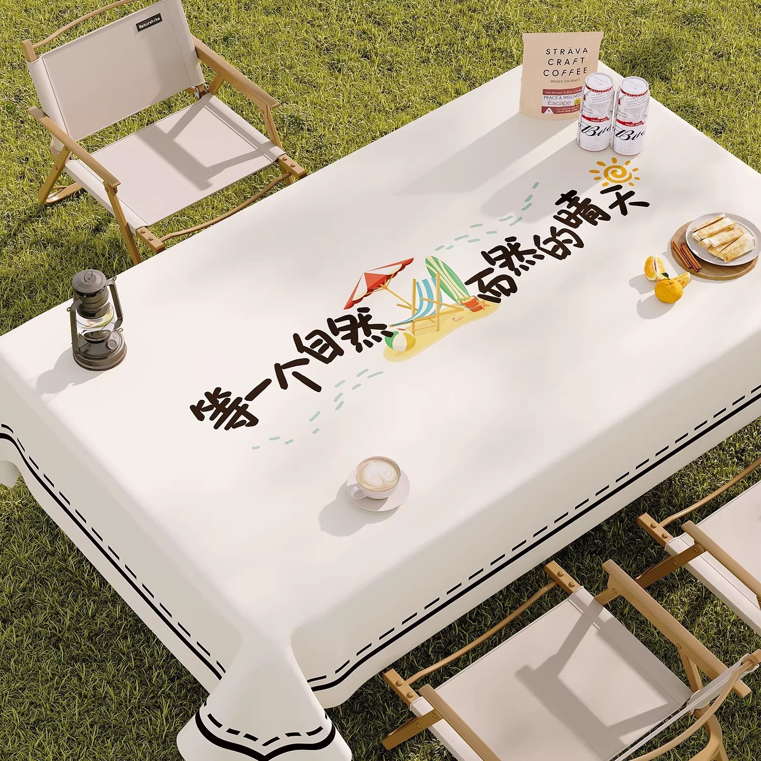 Camping Tablecloth Outdoor Tea Brewing Mat Waterproof Oil-Proof Heat-Resistant Barbecue Table Mat Trendy Creative Tablecloth