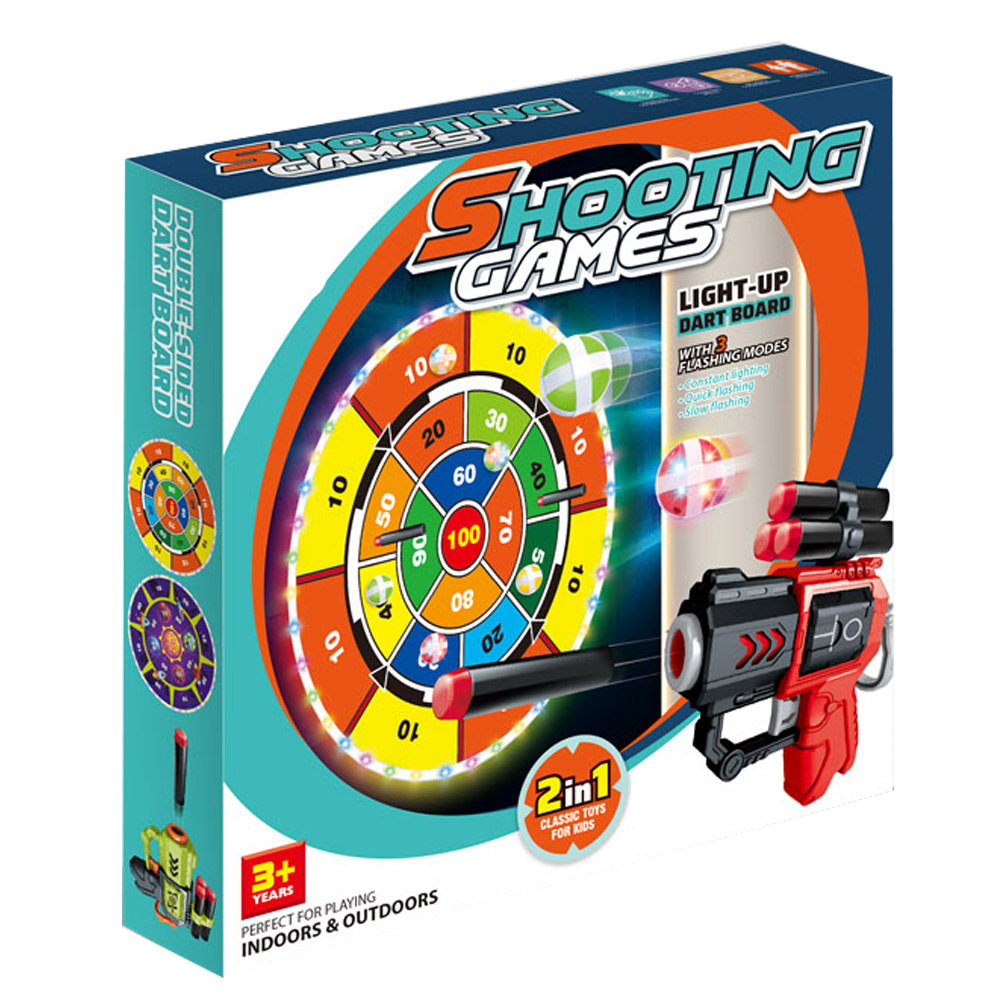 Transfronterizos niños lanzamiento de aluminio de doble cara iluminación redonda objetivo de aluminio de parpadeo parental-hijo interacción interior y exterior conjunto mayorista