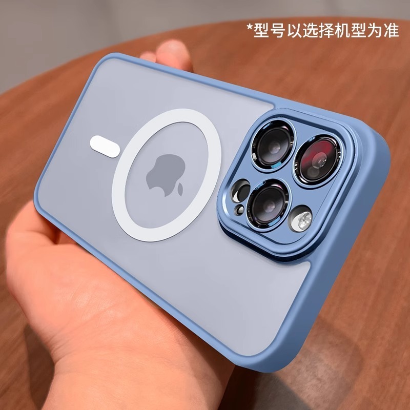 iPhone17、Apple 14Promax、磁気吸着式透明つや消し15対応、レンズフィルム付きフルカバー保護ケース|undefined